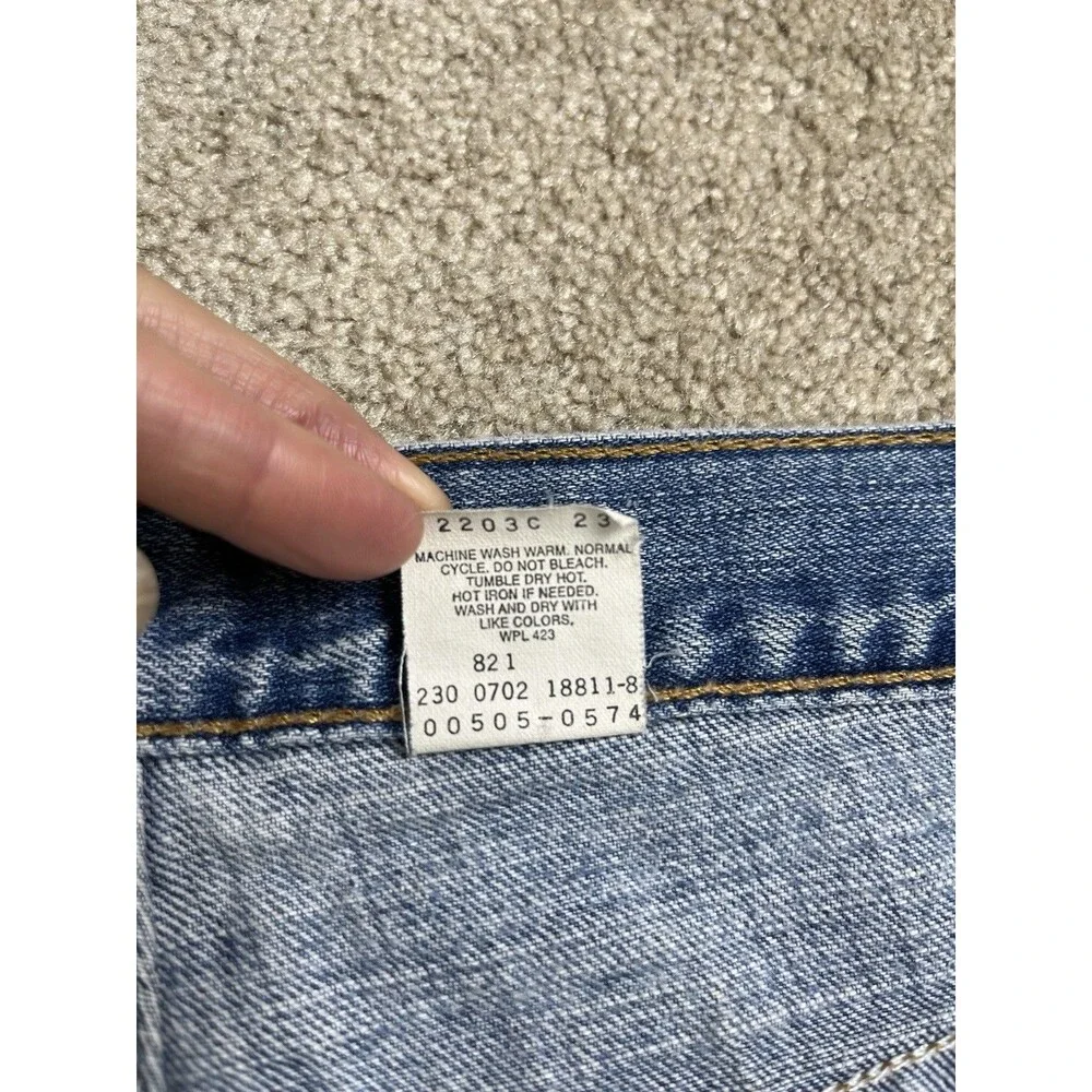 VTG Y2k Levi’s 505 Jeans Mens 35x26 Blue Regular Fit Straight Faded Denim Mexico